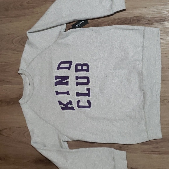 Brunette The Label The "KIND CLUB" Big Sister Crew Neck Sweatshirt | Pebble Grey - Picture 9 of 12